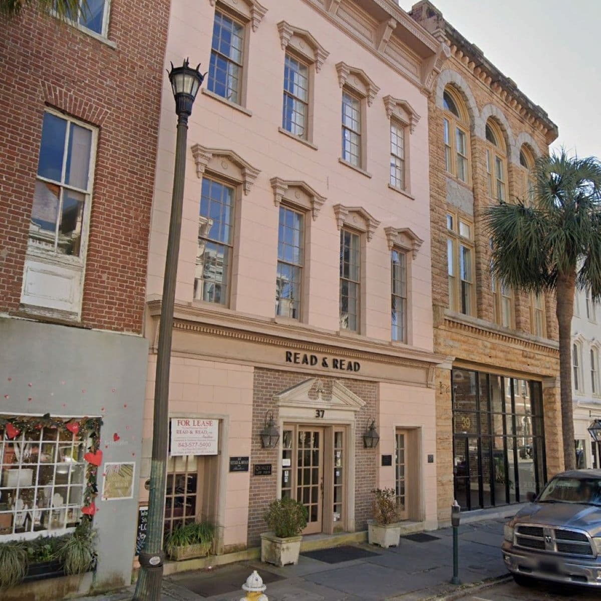 The exterior of the historic Read & Read building at 37 broad street in downtown charleston