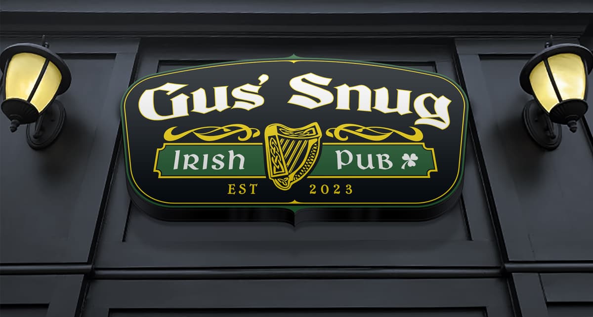 gus' snug new irish bar clawson front sign