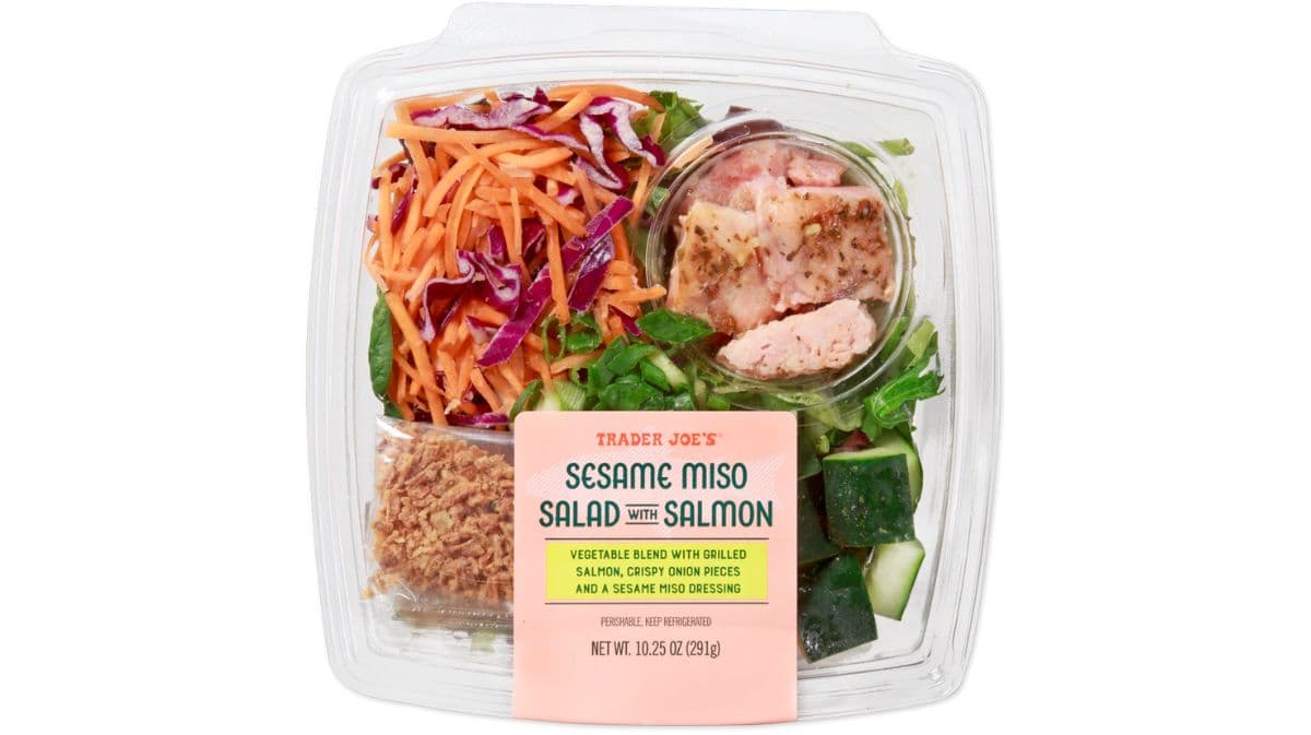 Trader Joe's Sesame Miso Salad with Salmon