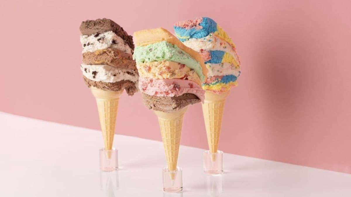 Image of five-flavor ice cream slices served at Rainbow Cone (Image credit: Official | Rainbow Cone)