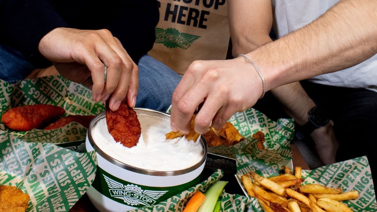 Wingstop 32 oz. stainless steel ranch cup image